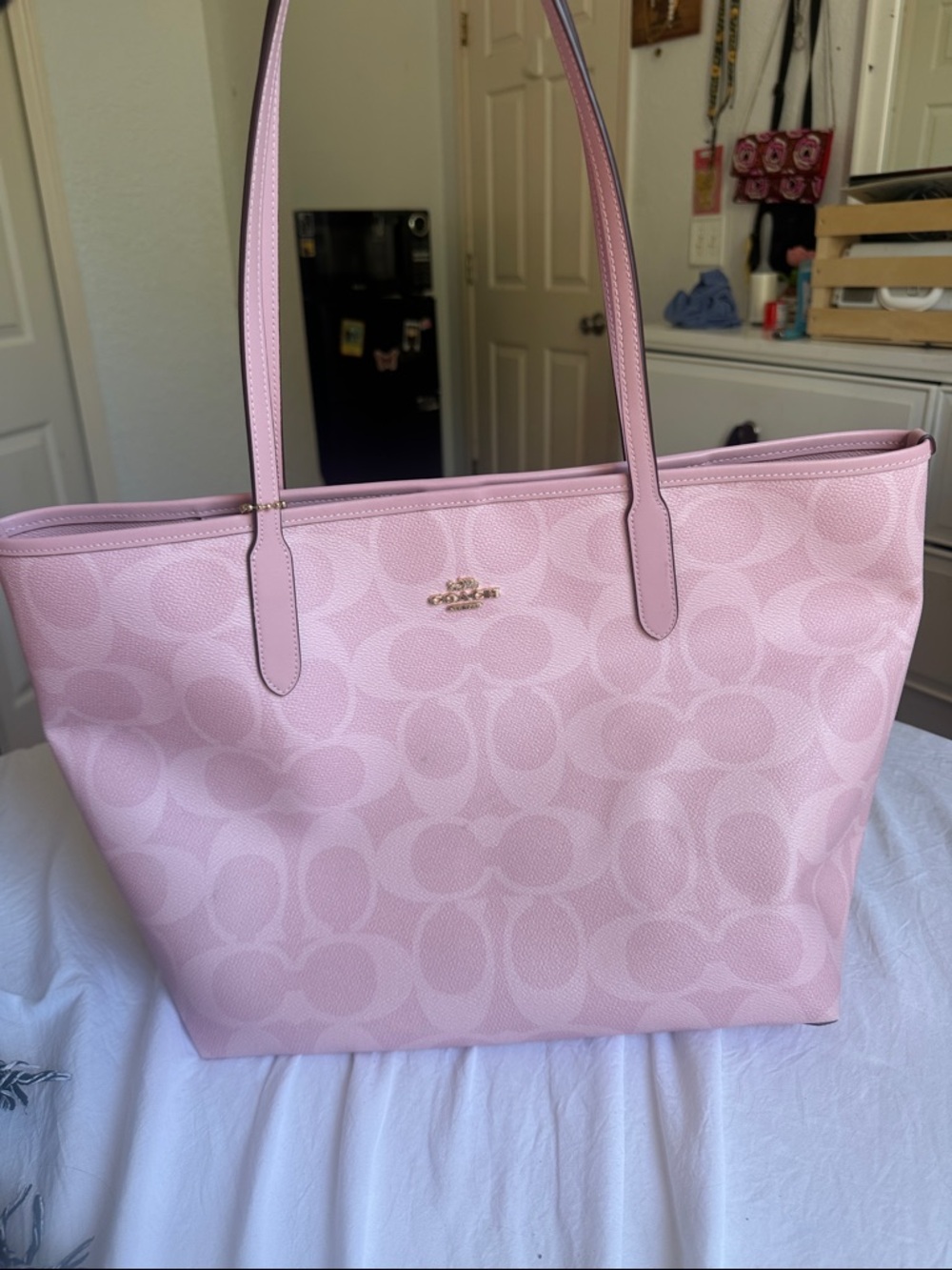 Coach Light Pink Signature Tote